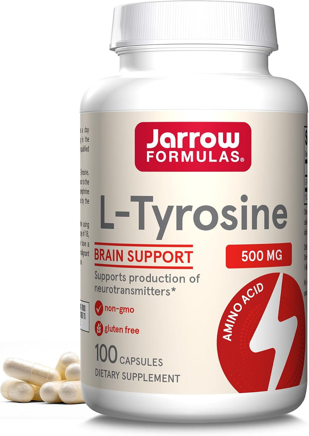 Jarrow Formulas L-Tirosina 500 mg - 200 Cápsulas (Pack de 2)