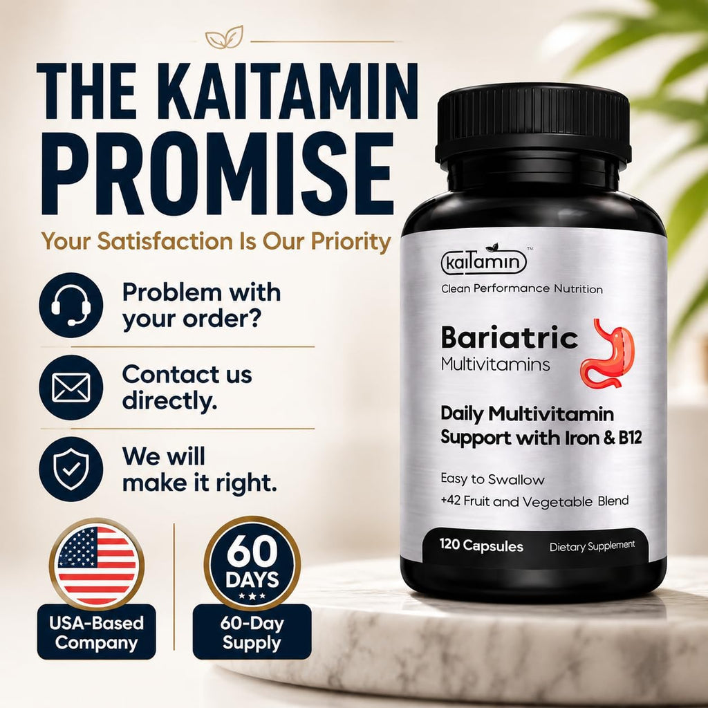 Kaitamin Multivitamínico Bariátrico con Hierro – 120 Cápsulas Líquidas (60 Días)