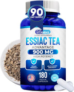 Essiac Tea Cápsulas de We Like Vitamins - 180 Cápsulas con Bardana, Acedera, Olmo Americano y Ruibarbo - 900mg por Dosis