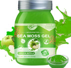 Seamoss Raw Gel con Irish Sea Moss - Suplemento de Musgo Marino - 524g (Sabor Manzana Canela)
