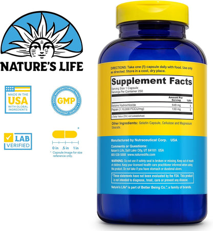 Betaine HCL con Pepsina de Nature's Life - 250 Cápsulas – Image 2