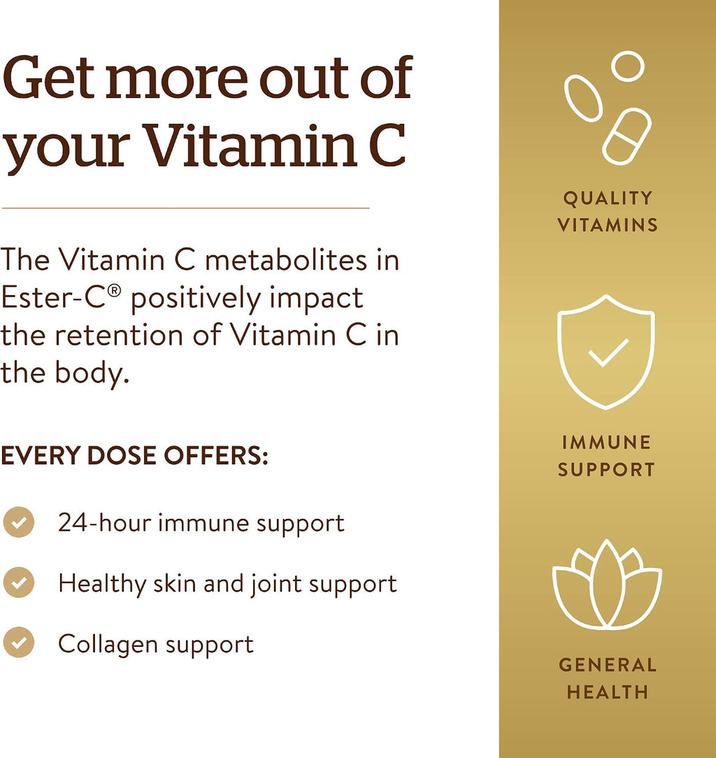 Solgar Ester-C Plus 500 mg Vitamina C con Bioflavonoides Cítricos - 90 Cápsulas