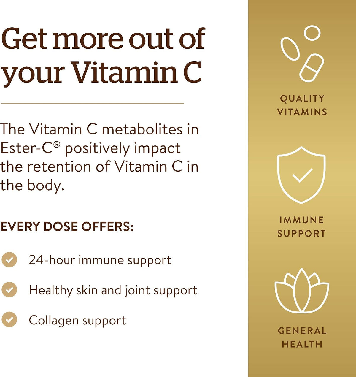 Solgar Ester-C Plus 500 mg Vitamina C con – Reducción del cansancio y la fatiga: Ayuda a disminuir el cansancio y – Image 4