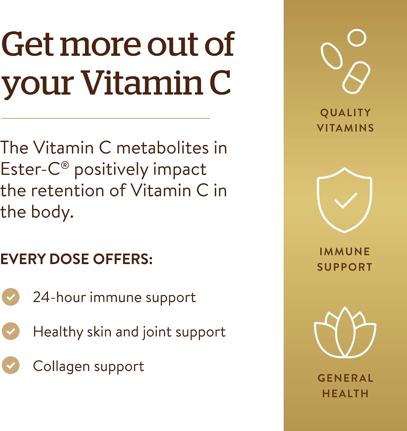 Solgar Ester-C Plus 500 mg Vitamina C con Bioflavonoides Cítricos - 90 Cápsulas
