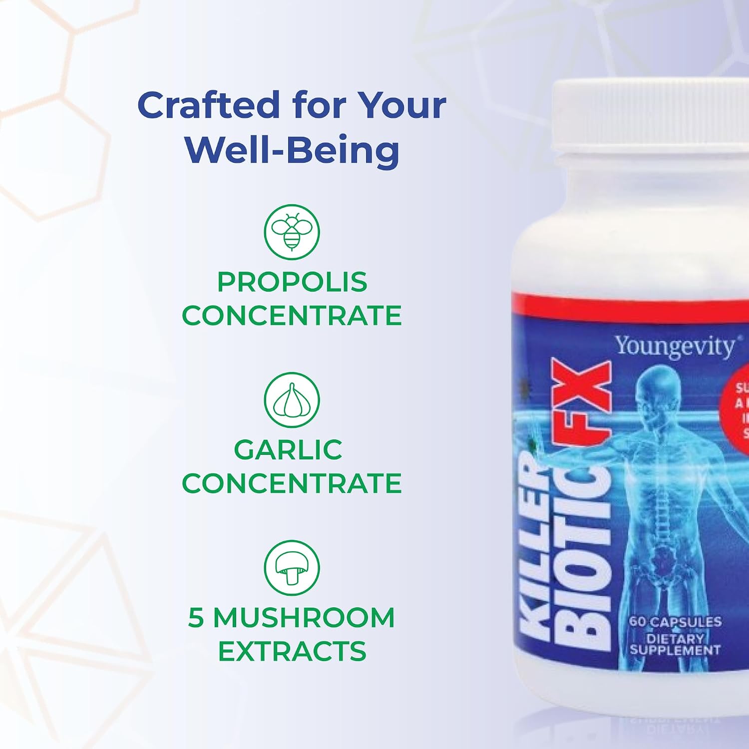 Youngevity Killer Biotic FX - Natural Immune Support, 60 Capsules