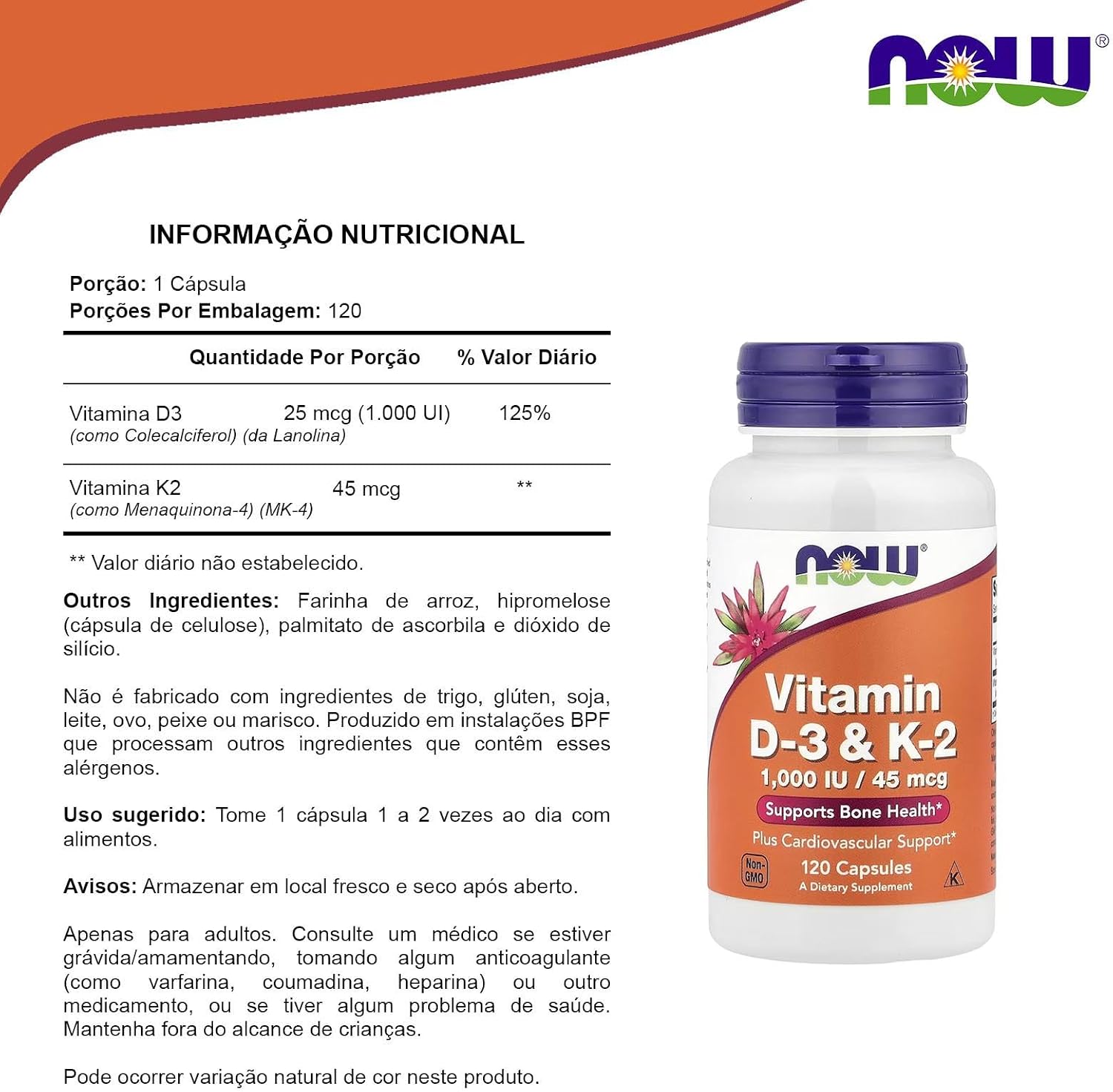 Vitamina D-3 y K-2, 120 cápsulas vegetales (Paquete de 2)