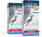 Wellgenix B12 Max Líquido - Vitamina B6, B12 y Folato - Alta Absorción - Salud Cardiovascular, Claridad Mental, Aumento de Energía y Pérdida de Peso - 1,75 oz, 2 Pack