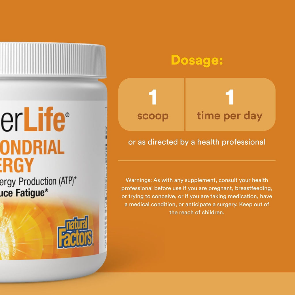 Natural Factors RegenerLife Powder - Mezcla para bebida de apoyo a la energía celular - Sabor tropical - 81 g