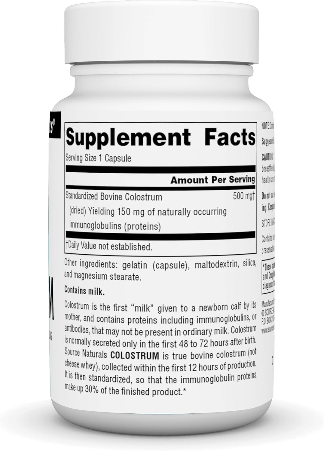 Source Naturals Colostrum 30% Inmunoglobulinas - 30 Cápsulas