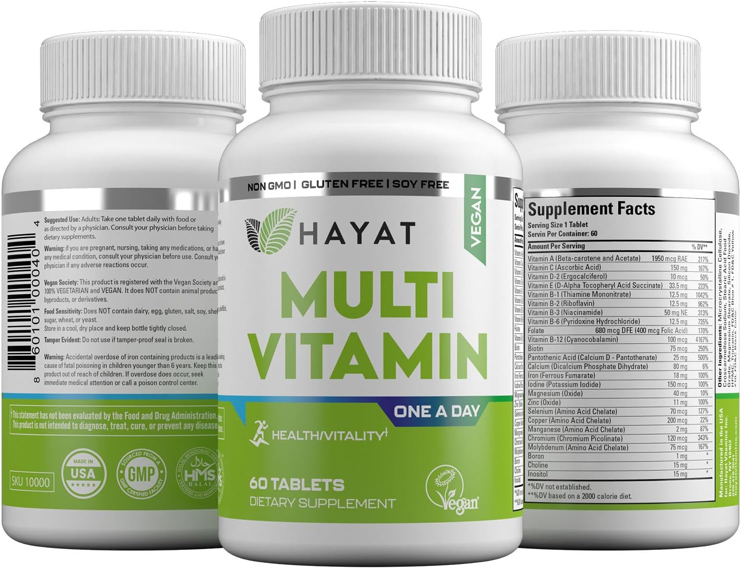 HAYAT Multivitamínico Natural Vegano - 60 Comprimidos