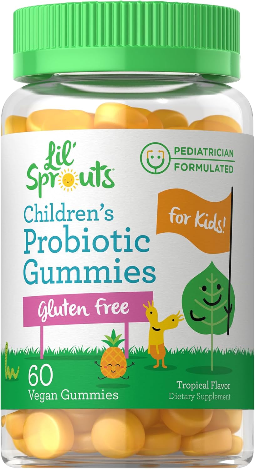 Carlyle Probiótico Infantil | 60 Gominolas | Sabor Tropical | Vegano, Sin OMG y Sin Gluten | Suplemento by Lil' Sprouts
