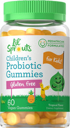 Carlyle Probiótico Infantil | 60 Gominolas | Sabor Tropical | Vegano, Sin OMG y Sin Gluten | Suplemento by Lil' Sprouts