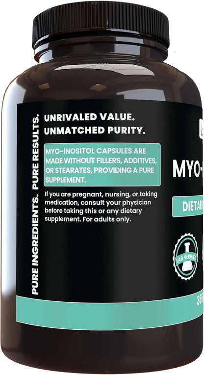 Myo-Inositol Puro 365 Cápsulas – Sin Magnesio ni Rellenos, Verificado en Laboratorio – Image 3
