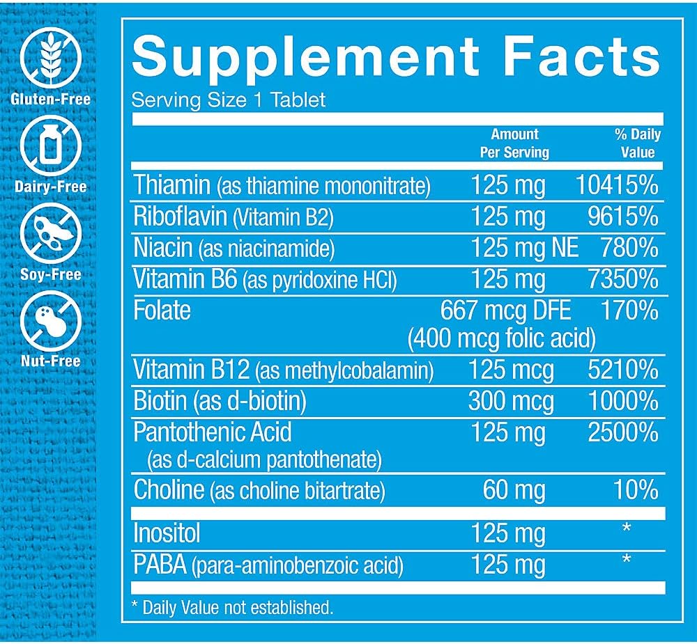 The Vitamin Shoppe Complejo B - Apoyo al Metabolismo Energético y Sistema Nervioso (100 Comprimidos)