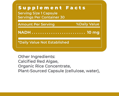 NADH 10 mg - 30 Cápsulas Vegetales - Premier Research Labs – Image 6