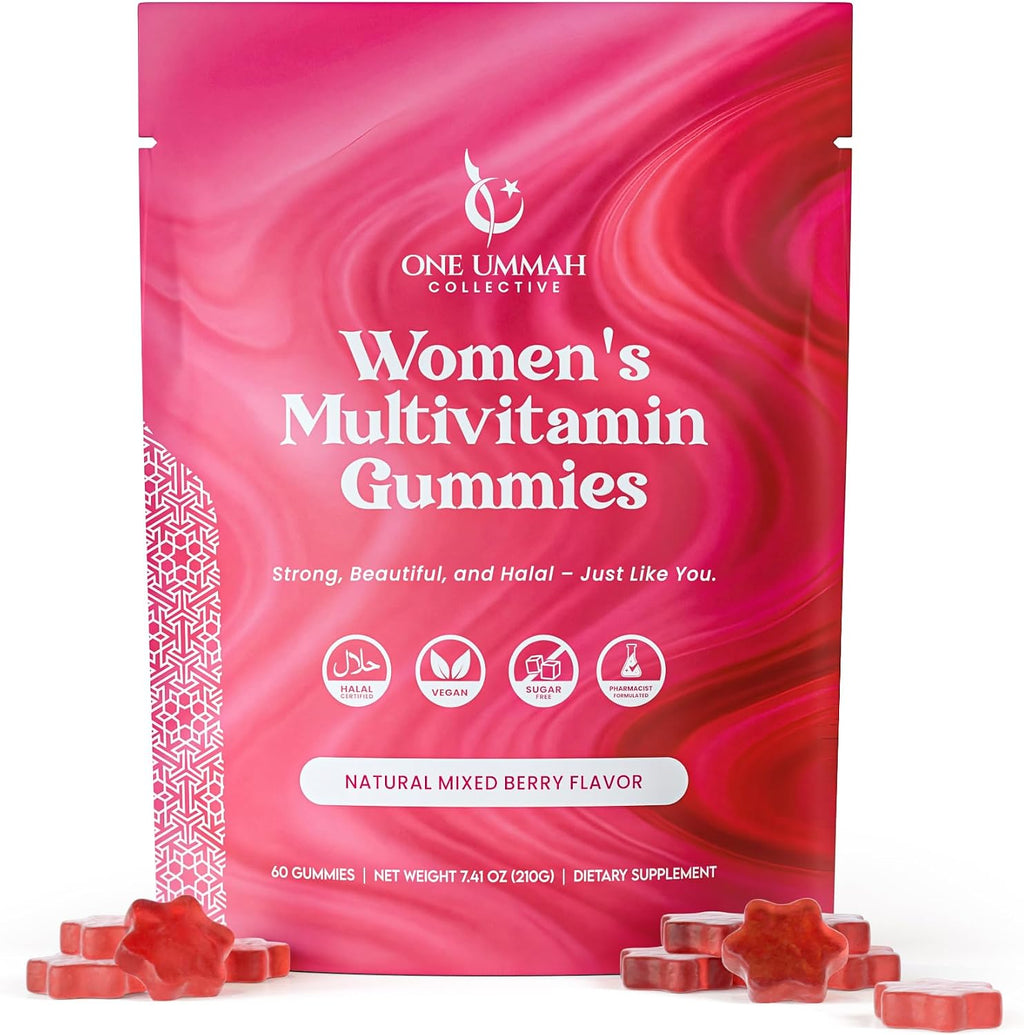 Multivitamínico para Mujeres Halal - Gominolas con Omega-3, Biotina y Folato - 60 Unidades