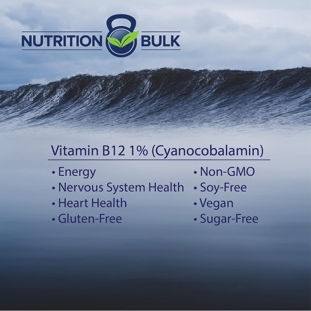 Vitamina B12 (Cianocobalamina 1%) en Polvo - 50g | NutritionBulk