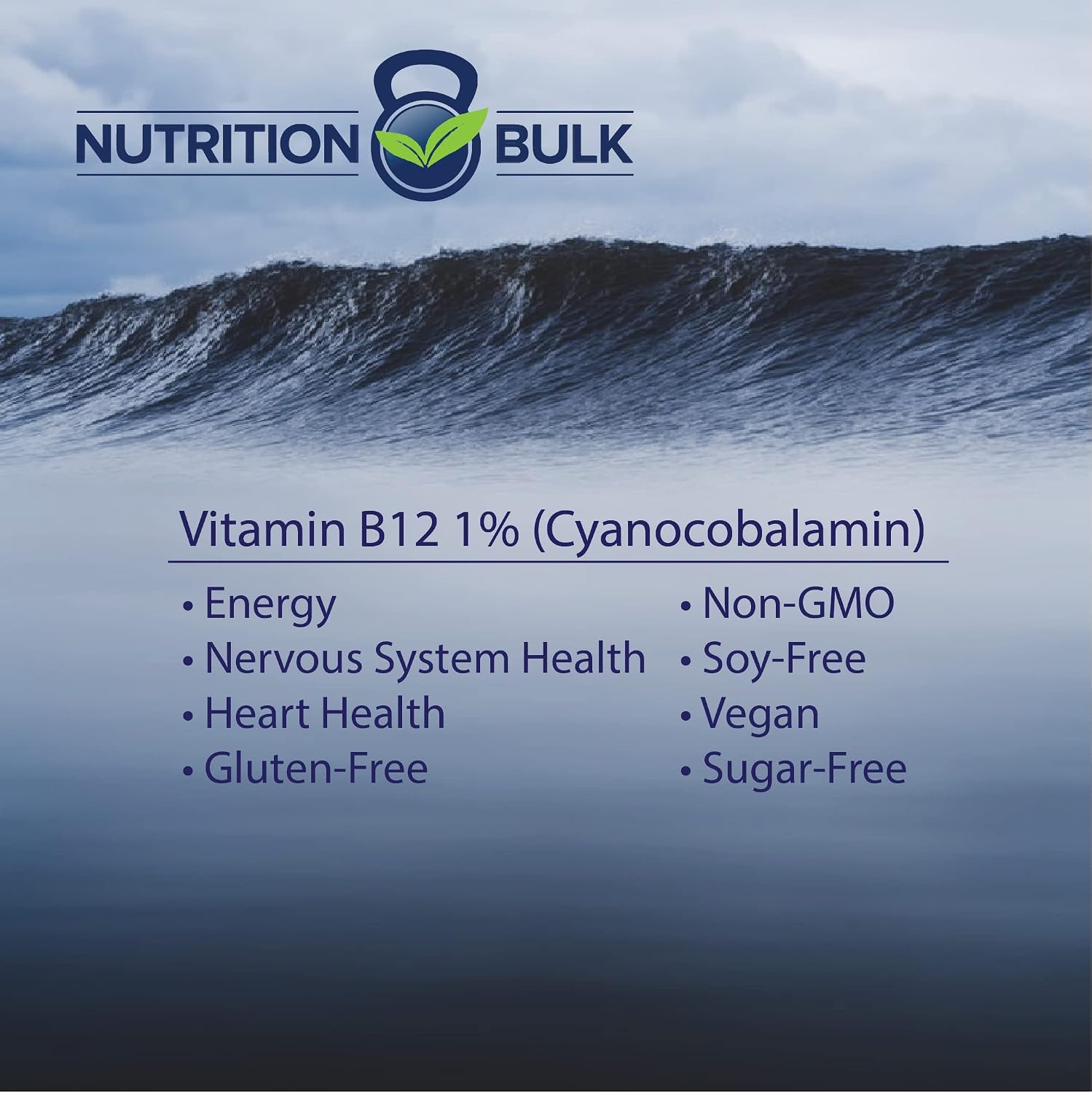 Vitamina B12 (Cianocobalamina 1%) en Polvo - 50g | NutritionBulk