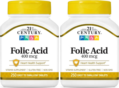 21st Century Ácido Fólico 400 mcg, 250 – Contribuye a la formación normal de las células sanguíneas. – Image 8