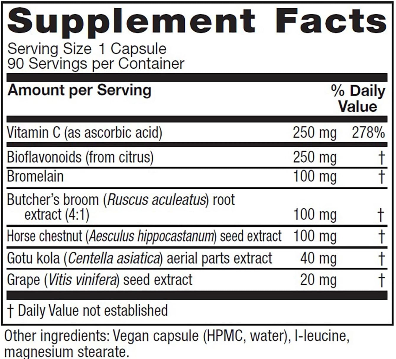 Vitanica VeinoBlend - Suplemento circulatorio con Bromelina, Gotu Kola y Vitamina C - 90 cápsulas
