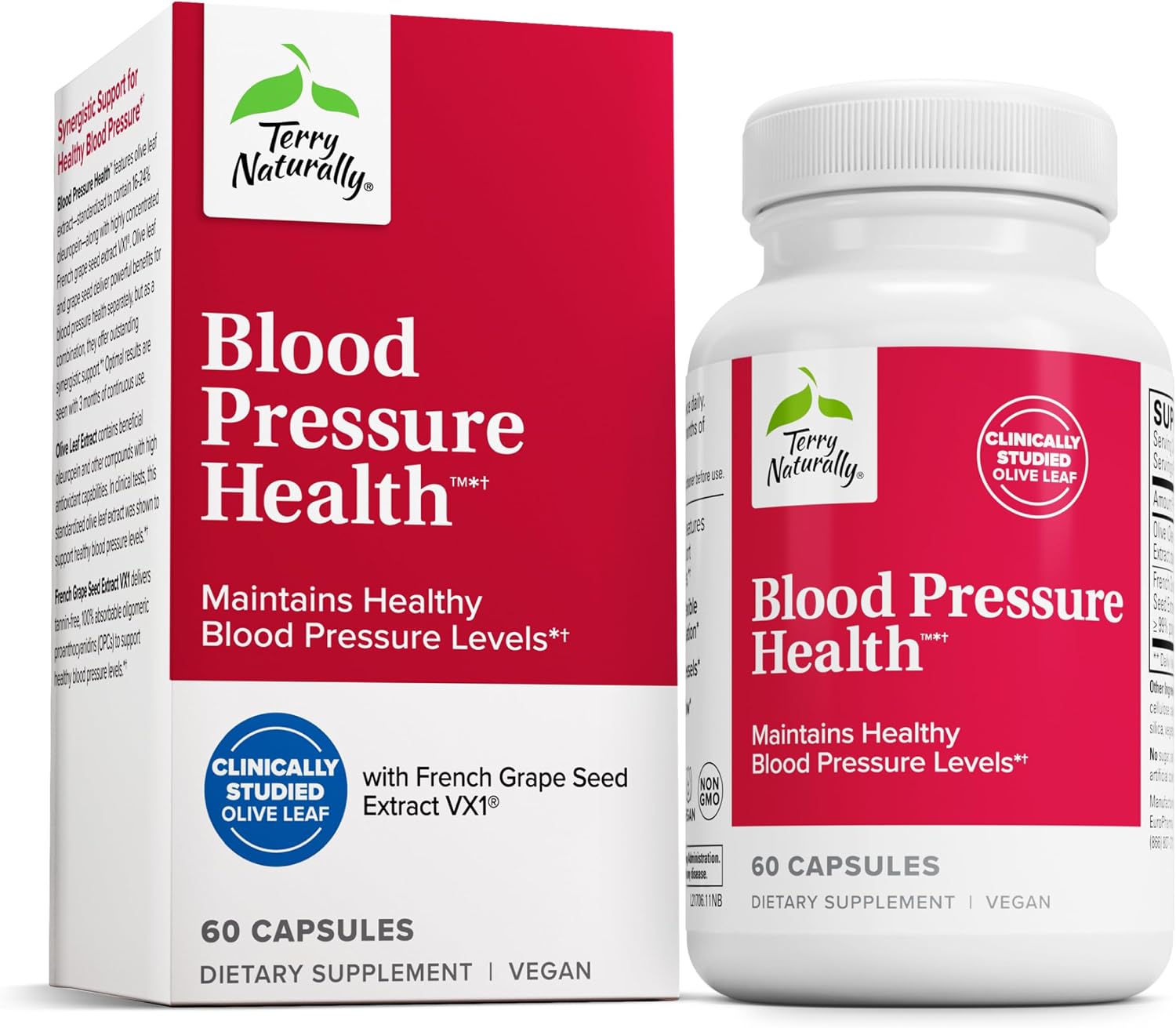 Terry Naturally Blood Pressure Health – Apoyo para la Presión Arterial y Circulación Sanguínea, 60 Cápsulas