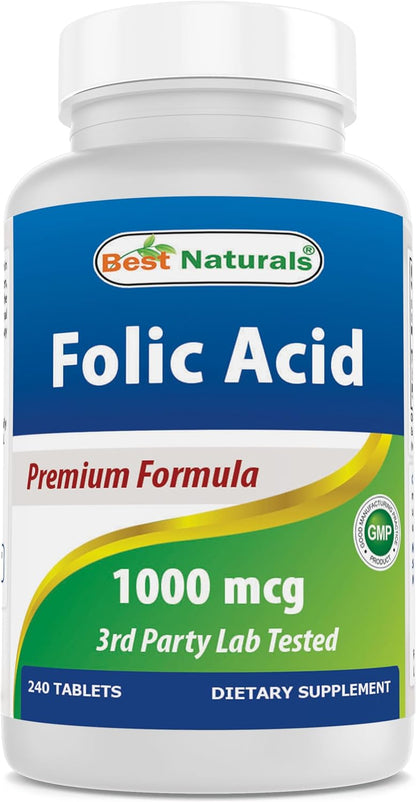 Best Naturals Ácido Fólico 1000 mcg – Personas con dietas vegetarianas o veganas, ya que las fuentes vegetales de – Image 7