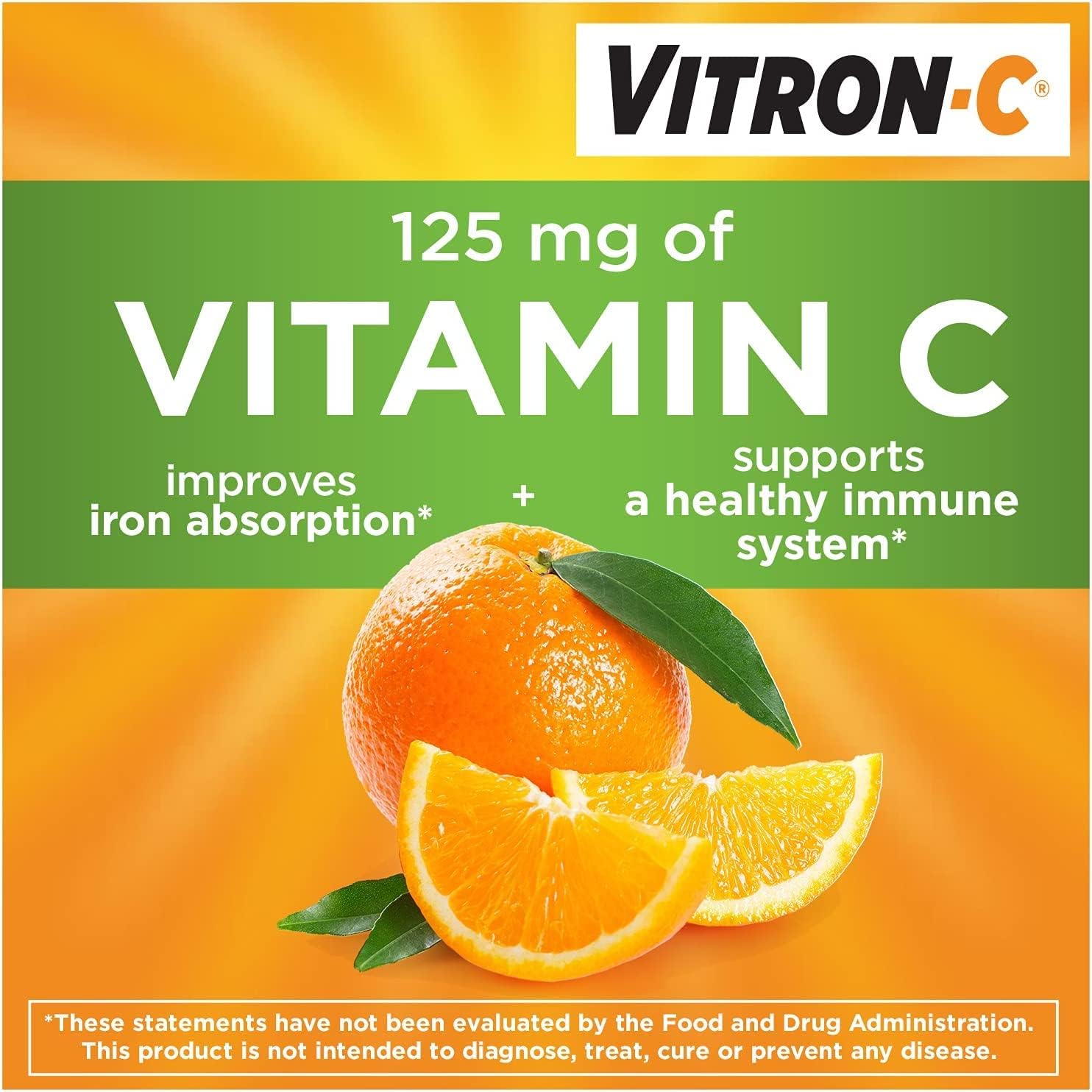 Vitron-C Suplemento de Hierro de Alta Potencia con 125 mg de Vitamina C, 60 Unidades (Paquete de 2)