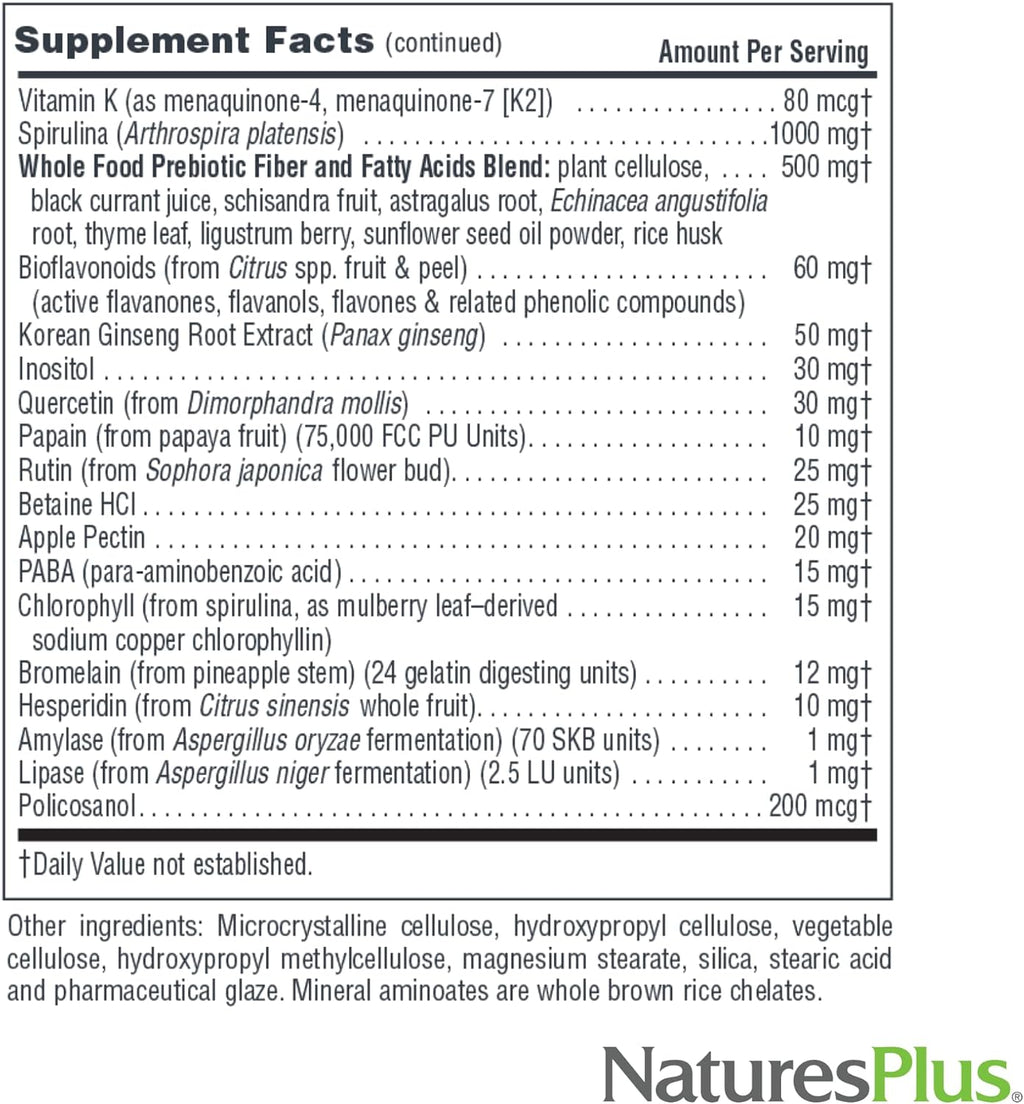 NaturesPlus Source of Life Sin Hierro - Multivitamínico y Mineral con Vitamina D3, 90 Comprimidos