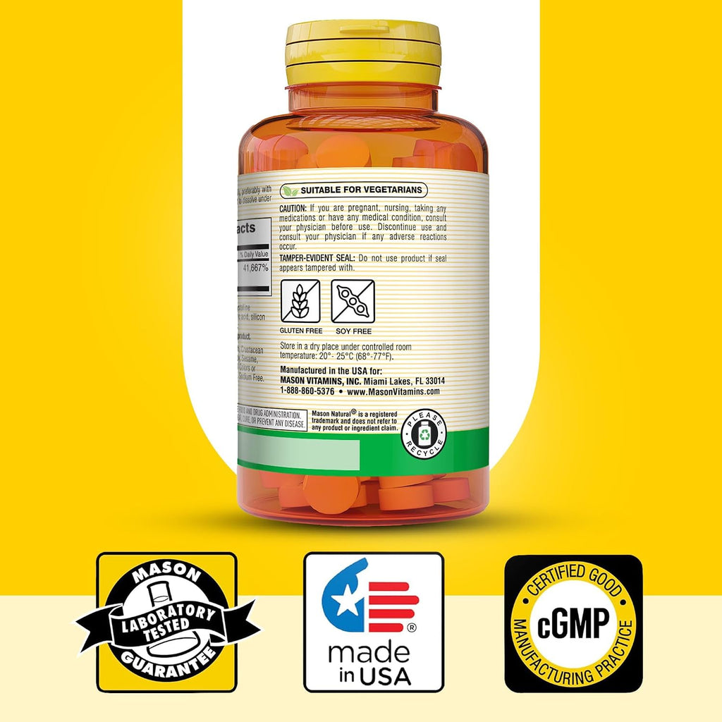MASON NATURAL Vitamina B12 1000 mcg Comprimidos de Disolución Rápida, 200 Comprimidos