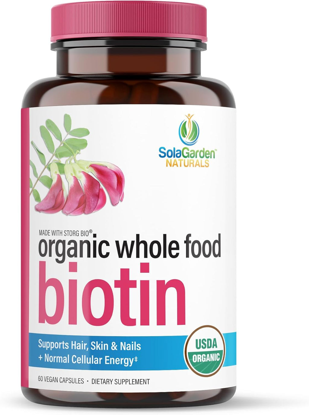 Biotina Orgánica Vegetal 5000 mcg - 60 Cápsulas - SolaGarden Naturals