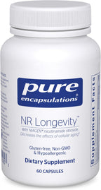 Pure Encapsulations NR Longevity – Suplemento NAD+ para el Envejecimiento Saludable – 60 Cápsulas – Sin Gluten, No-GMO