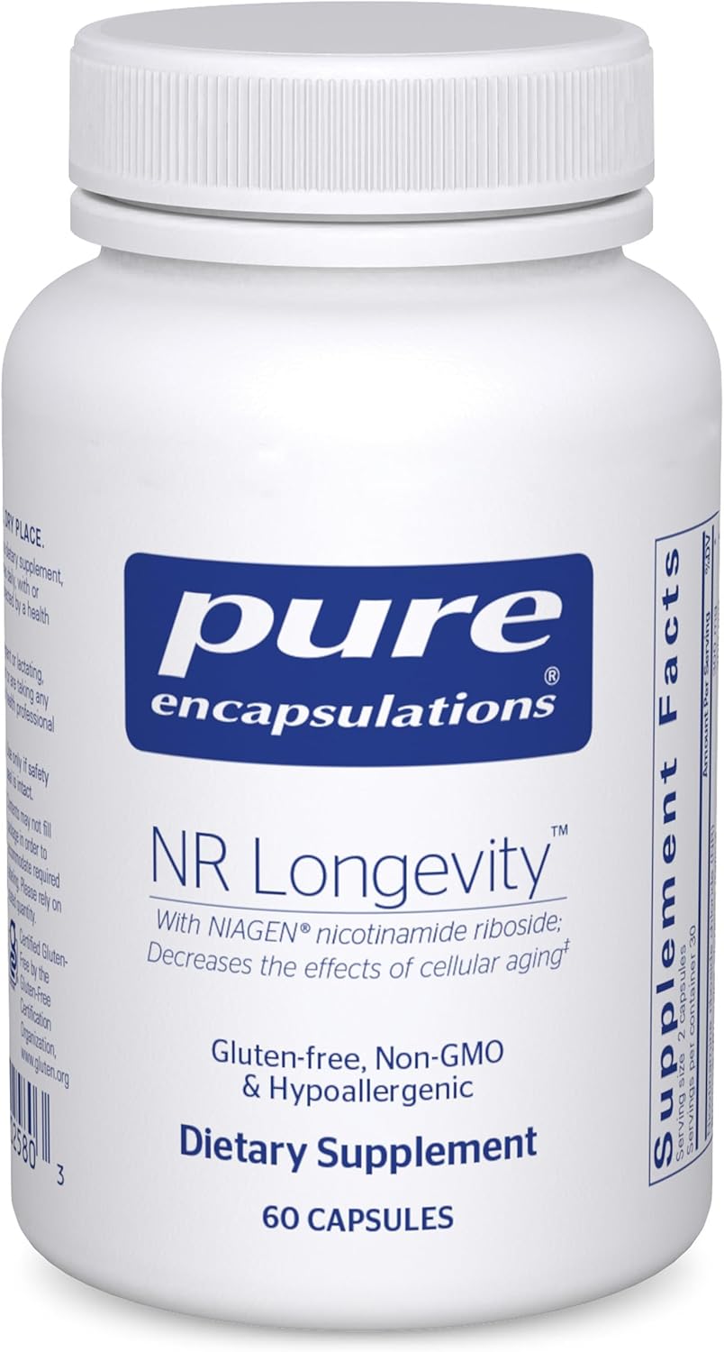 Pure Encapsulations NR Longevity – Suplemento NAD+ para el Envejecimiento Saludable – 60 Cápsulas – Sin Gluten, No-GMO