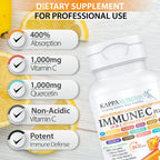 Kappa Nutrition Immune C Plus - Complejo de 14 ingredientes con Quercetina, Vitamina C, Zinc, Vitamina D3, Selenio, Cobre y más (90 cápsulas)