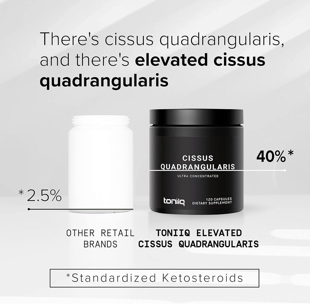 Toniiq Cissus Quadrangularis Cápsulas - 1200mg Extracto Concentrado con Mín. 40% Ketosteroides