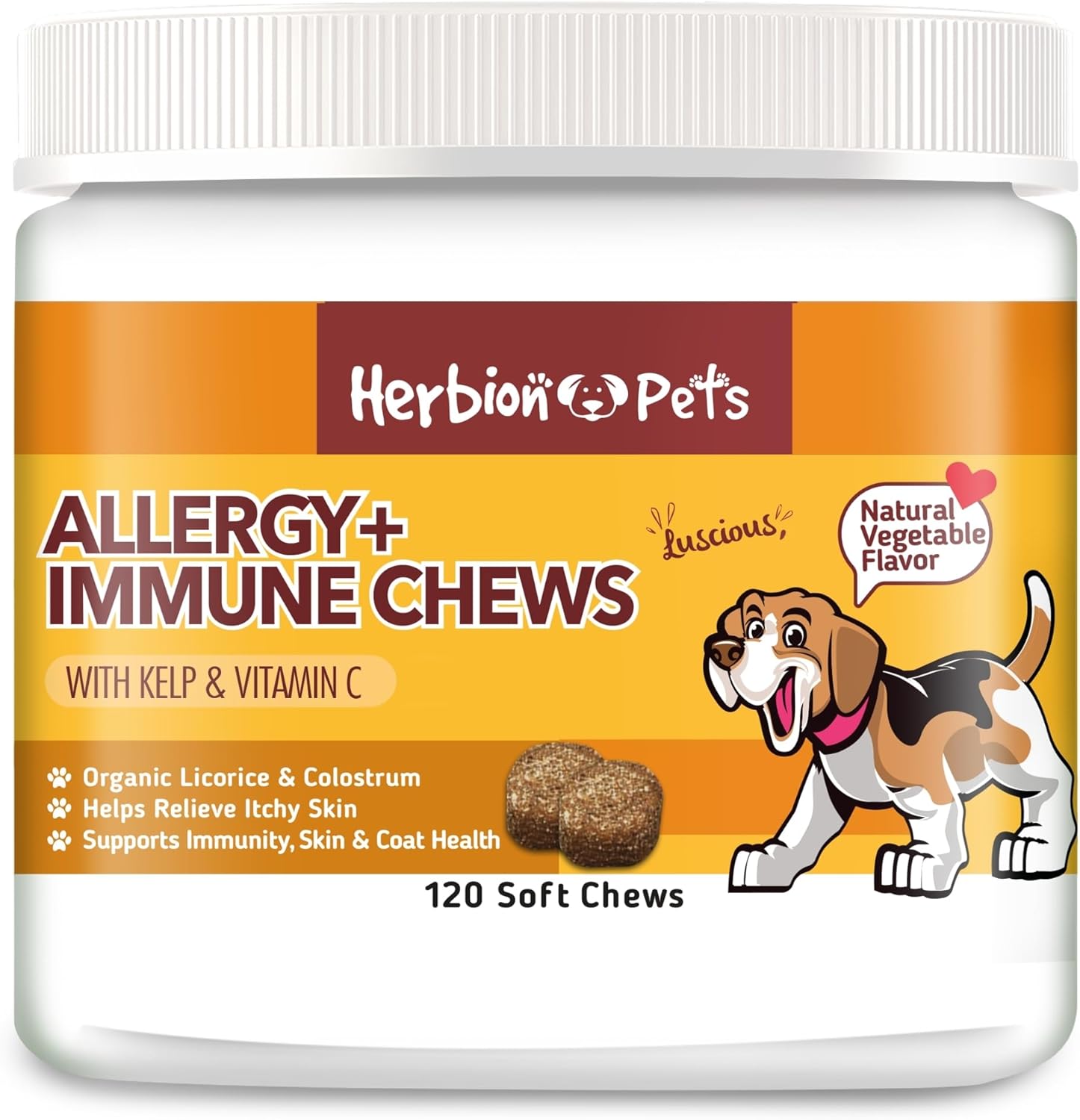 Herbion Pets Digestive Support Chews con Probióticos y Enzimas, 120 Masticables Blandos