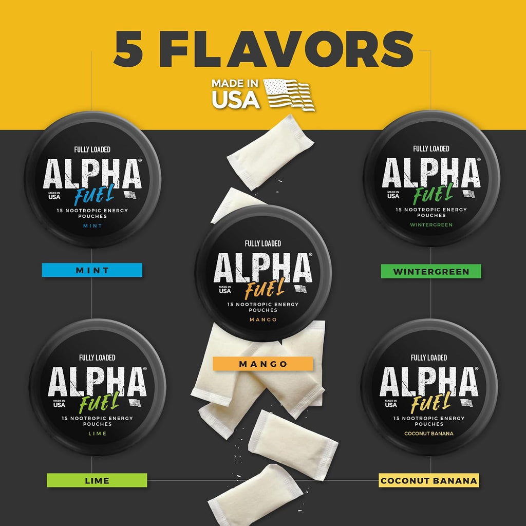 Fully Loaded Alpha Fuel Nootropic Pouches (Coco y Plátano) - 15 Unidades