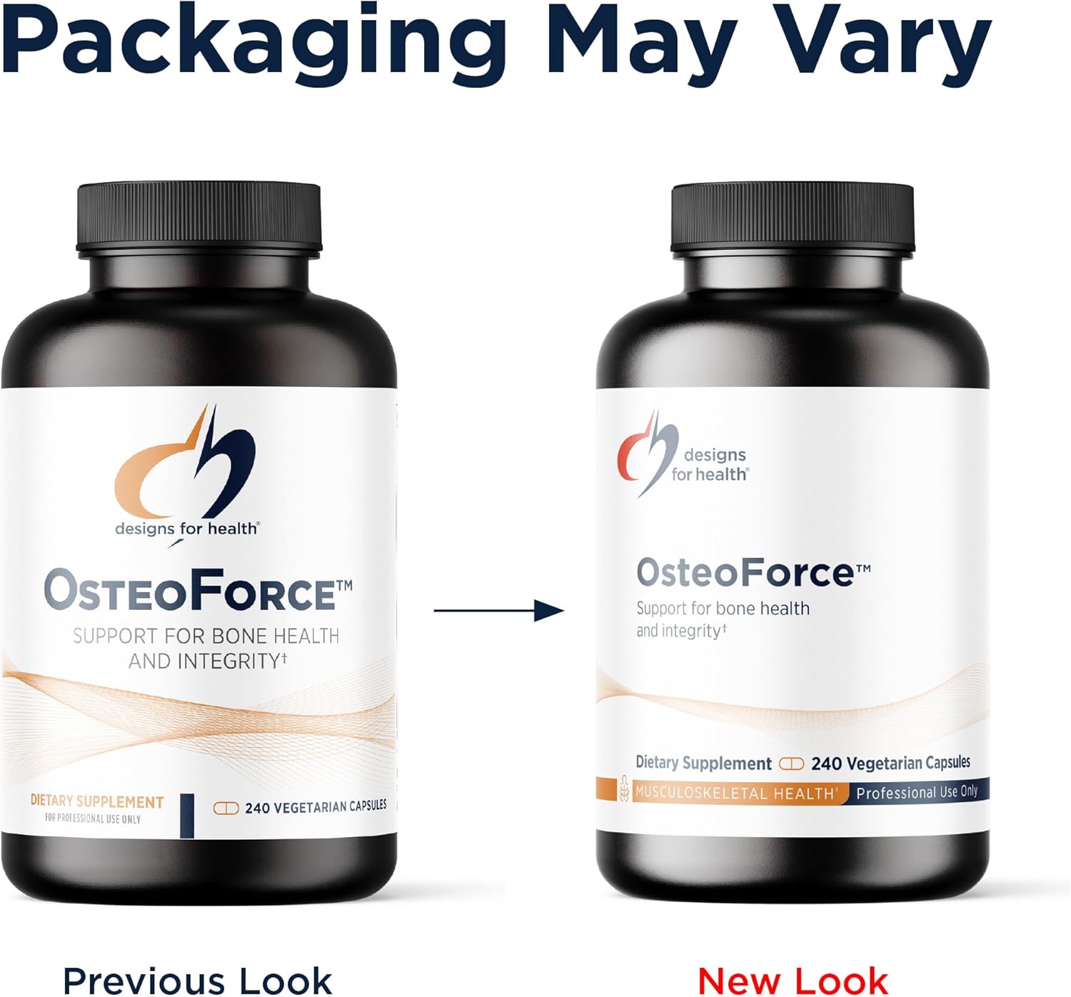Designs for Health OsteoForce - Premium Bone Supplement with Calcium Malate, Magnesium, Zinc, Vitamins D and K - 240 Capsules