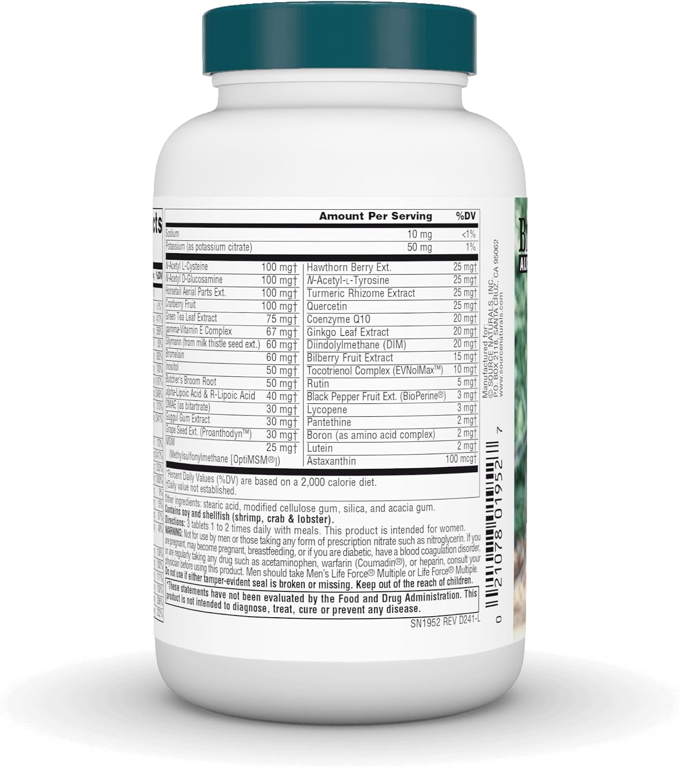 Women's Life Force Multiple Iron Free – Multivitamínico para Mujeres, 90 Comprimidos