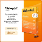 Vivioptal Multi 30 Cápsulas Blandas - Multivitamínico y Multimineral, Sin Gluten, Fórmula Alemana