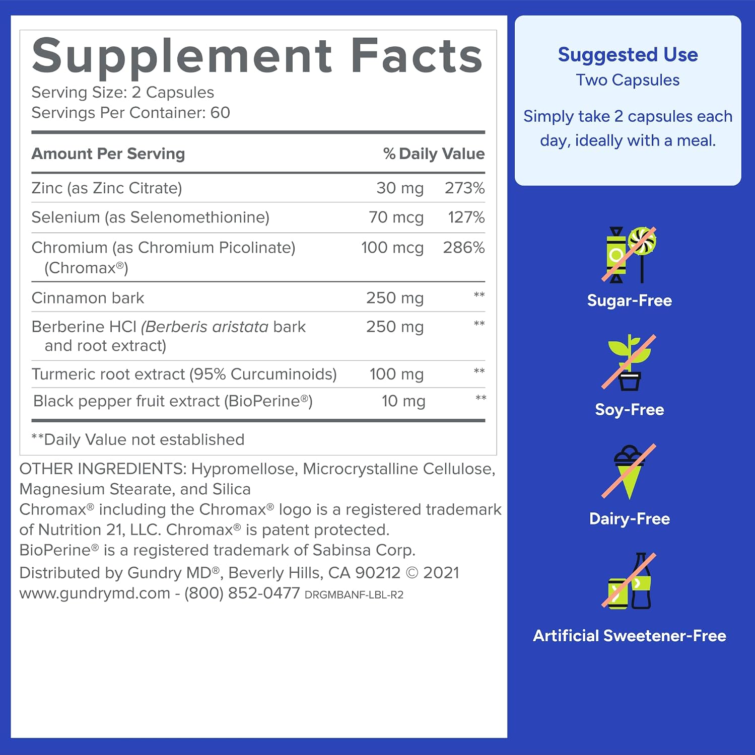 Gundry MD Metabolic Advanced Nutrient Blend con Berberina, 120 Cápsulas