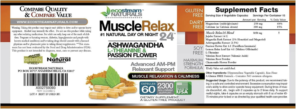 3 Pack, Original Muscle Relaxant 24/7 Día/Noche Máxima Potencia con Magnesio