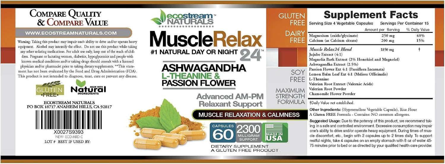 3 Pack, Original Muscle Relaxant 24/7 Día/Noche Máxima Potencia con Magnesio
