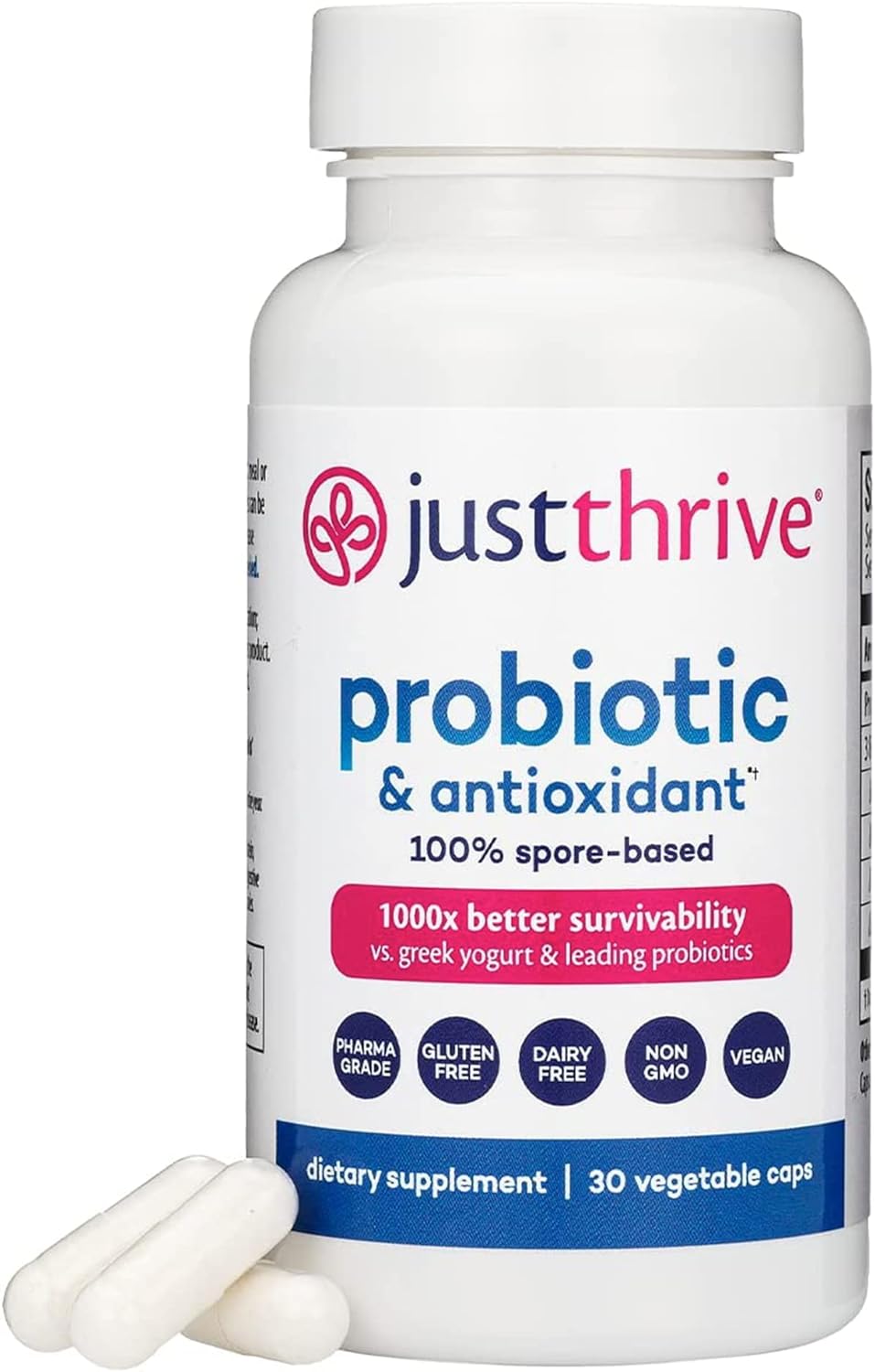 Just Thrive Probiótico y Antioxidante, 30 cápsulas