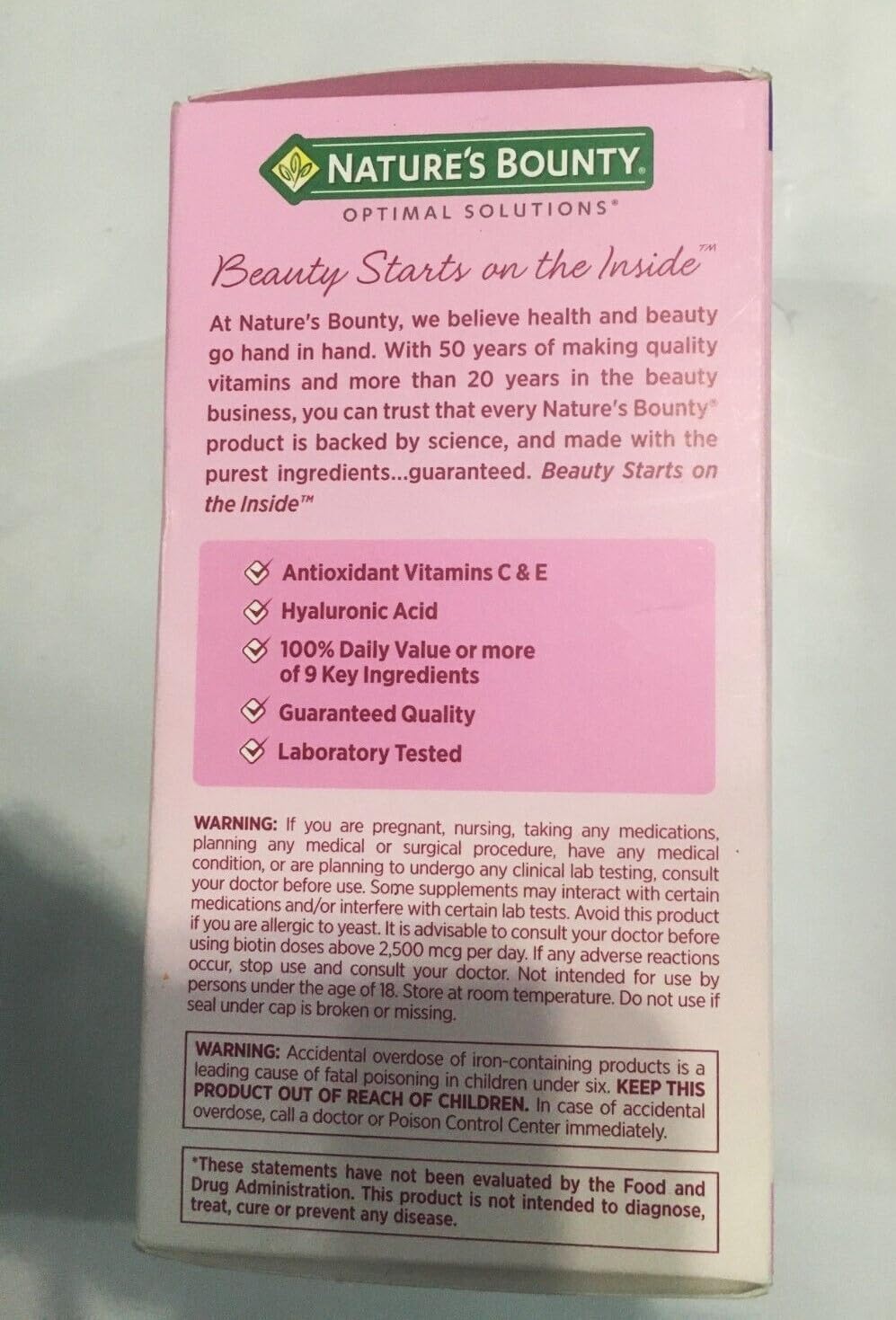 Nature's Bounty Optimal Solutions Extra Strength Hair Skin & Nails, 5000 mcg de Biotina, 150 Cápsulas Blandas (Pack de 3)
