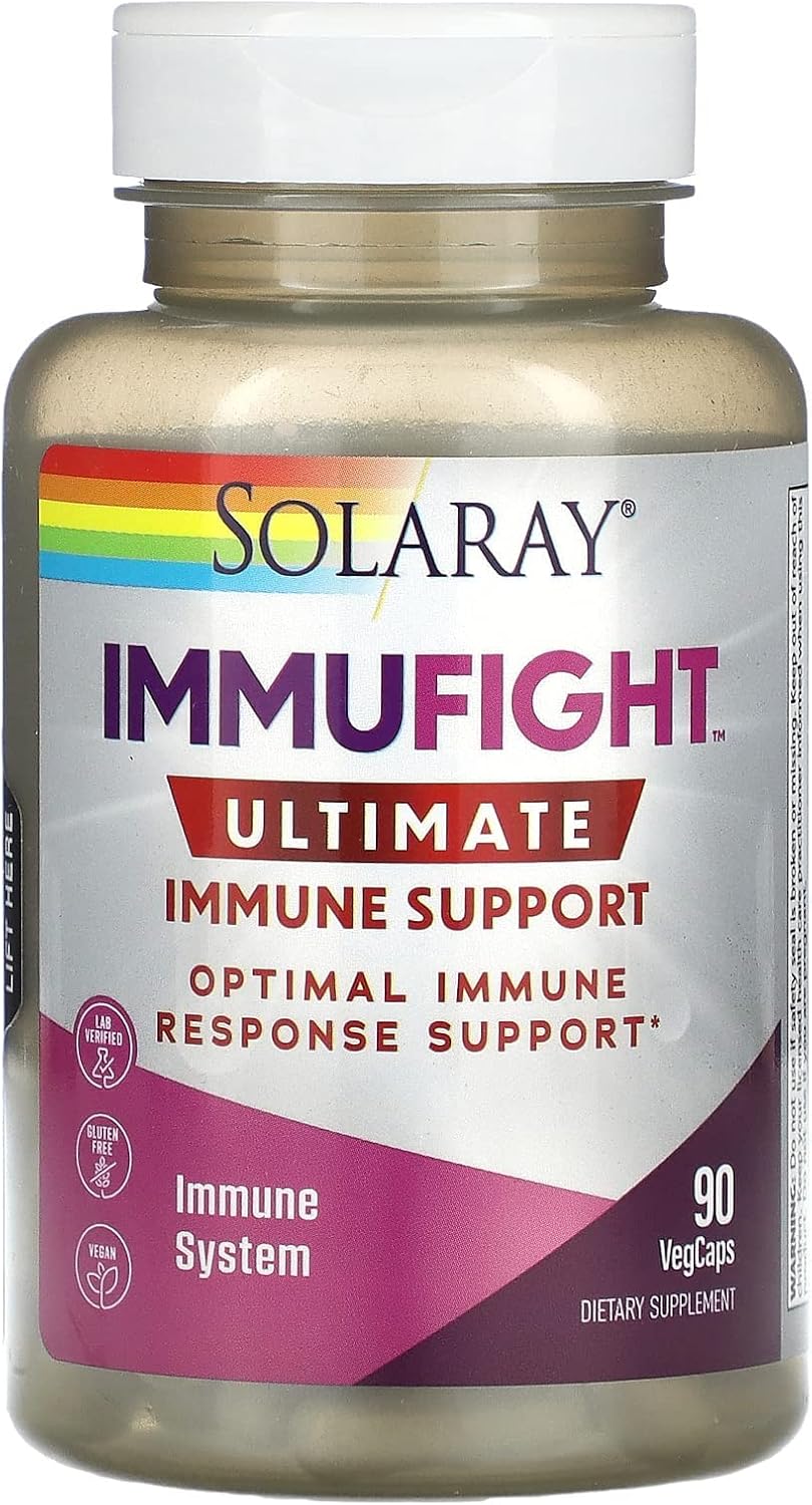 SOLARAY Immufight Apoyo Inmune Definitivo | Fórmula de Respuesta Saludable con Vitamina C y D, Zinc, Hierbas | 90 Cápsulas Vegetales