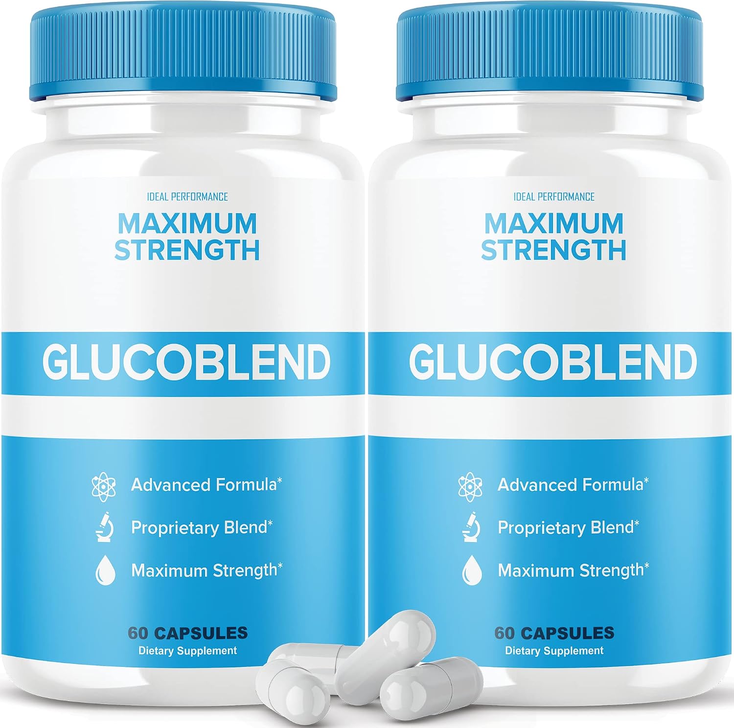 IDEAL PERFORMANCE (2 Pack) Glucoblend Cápsulas Suplemento (120 Cápsulas)