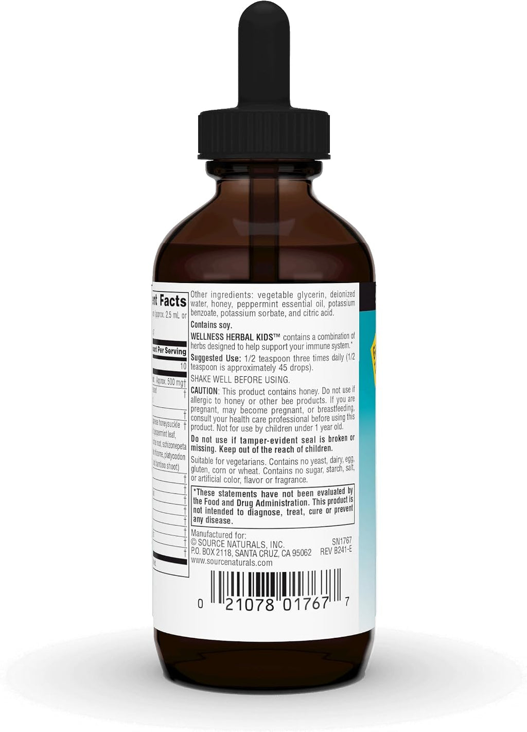 Source Naturals Wellness Herbal Kids Fórmula Líquida – Apoyo Inmunitario – 118 ml