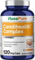 NusaPure CandiHealth Complex Capsules, 500 mg Oregano Leaf & 400 mg Caprylic Acid, 120 Veg Capsules (Non-GMO, Vegan)