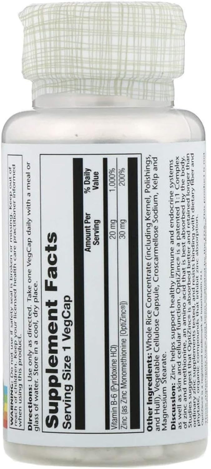 Solaray OptiZinc 30mg – 60 Cápsulas Veganas (Paquete de 3)