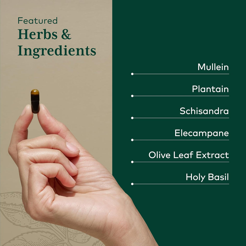 GAIA HERBS PRO Fórmula Pulmonar Diaria - Apoyo a la Salud Respiratoria - Suplemento con Hoja de Gordolobo, Raíz de Malvavisco y Más - Vegano, Sin Gluten, Sin Soja - 60 Cápsulas Líquidas